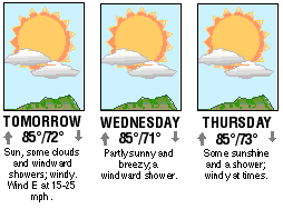 Three-day forecast graphic