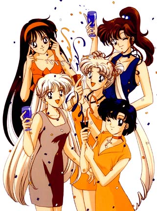 Cartoon characters from "Sailor Moon."