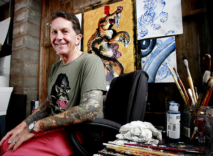 Donald Ed Hardy shown in his Saint Louis Heights studio 