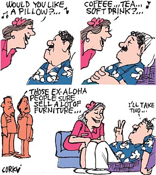 Corky's Hawaii cartoon