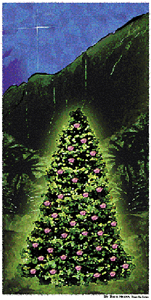 Christmas art by Dave Swann, Star-Bulletin