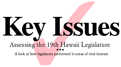 Key Issues: Assessing the 19th Hawaii Legislature - A look at how legislators performed in areas of vital interest