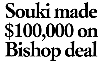 Souki made $100,000 on Bishop deal