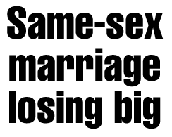 Same-sex marriage losing big