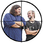 Hurley and Charlie in bullseye