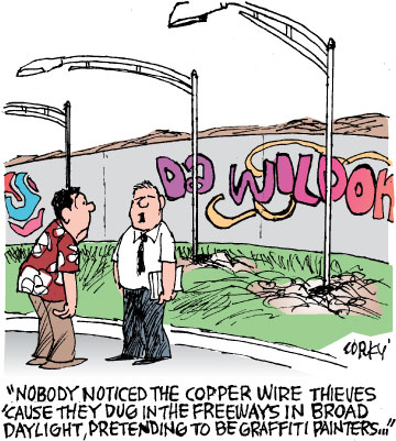 Corky's Hawaii cartoon